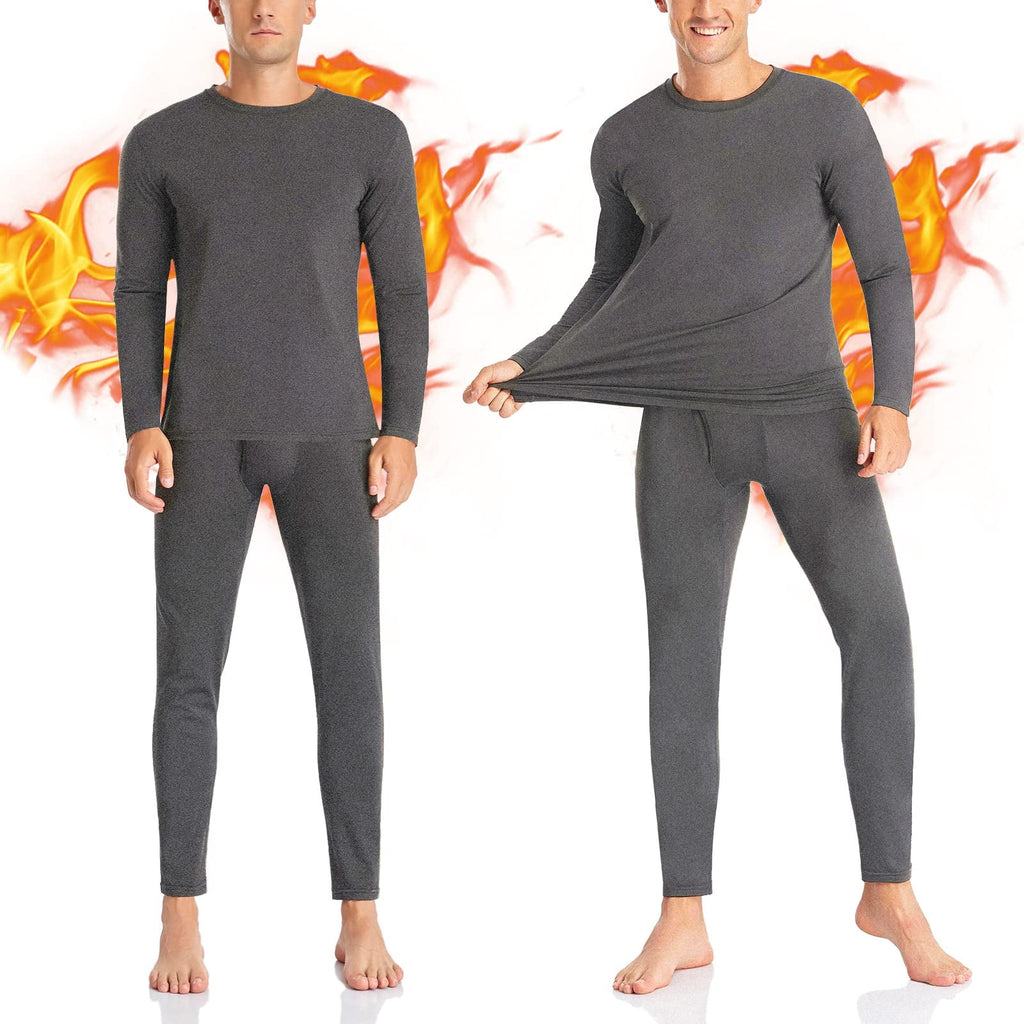 Men's Winter Thermal Top and Bottom with Fleece Lined Base Layer Set Top