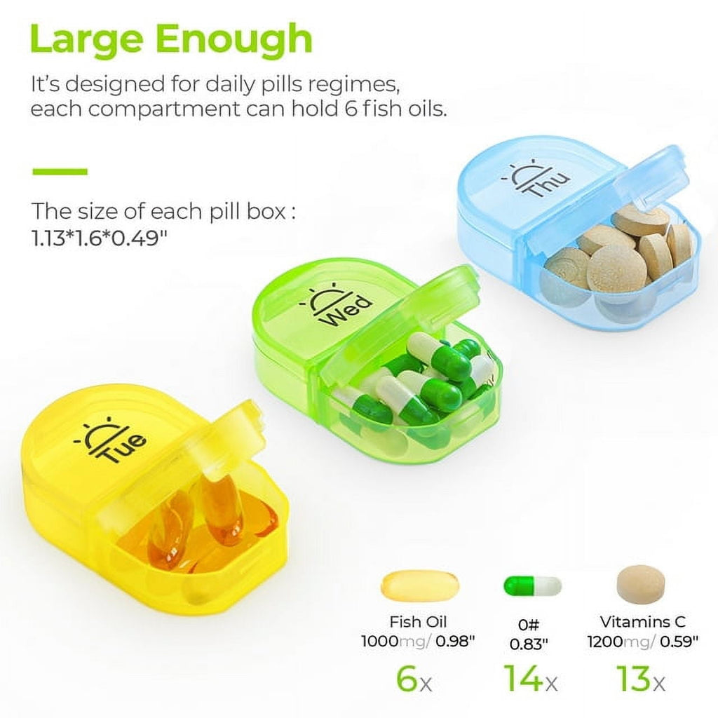 Weekly Pill Organizer 2 Times a Day,Weekly Pill Organizer AM PM with 7 Daily Pocket Case,Pill Container