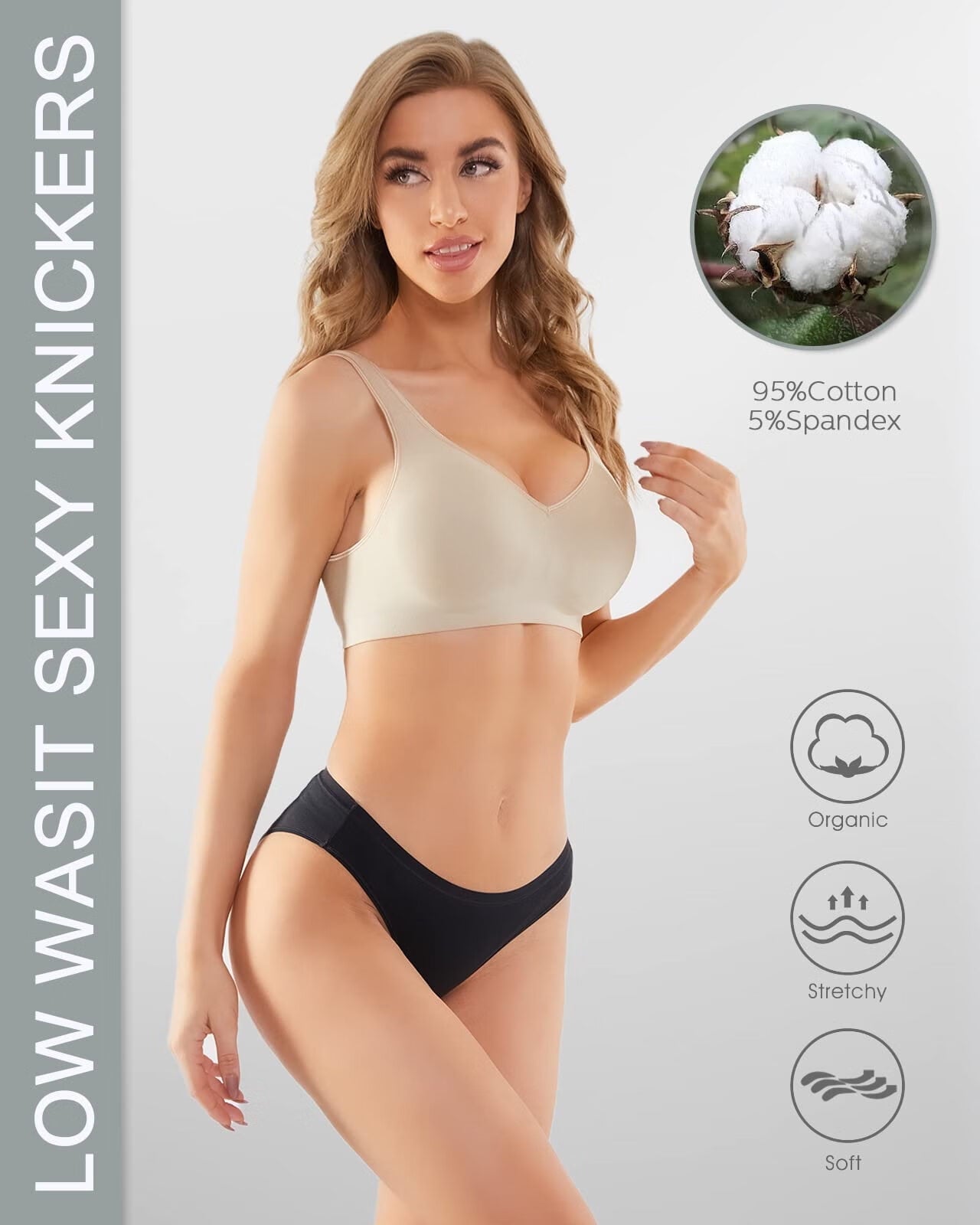 5 Pack No Show Seamless Underwear,Low-Rise panties for women,Amazing Stretch & Tagless free