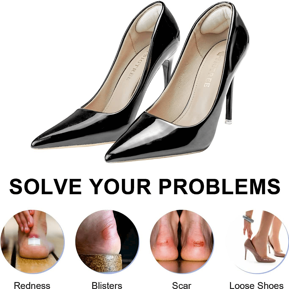 2 Pairs Heel Grips Liner Cushions Inserts for Loose Shoes and Shoe Too Big Men Women, Filler Improved Shoe Fit and Comfort, Prevent Heel Slip and Blister Apricot
