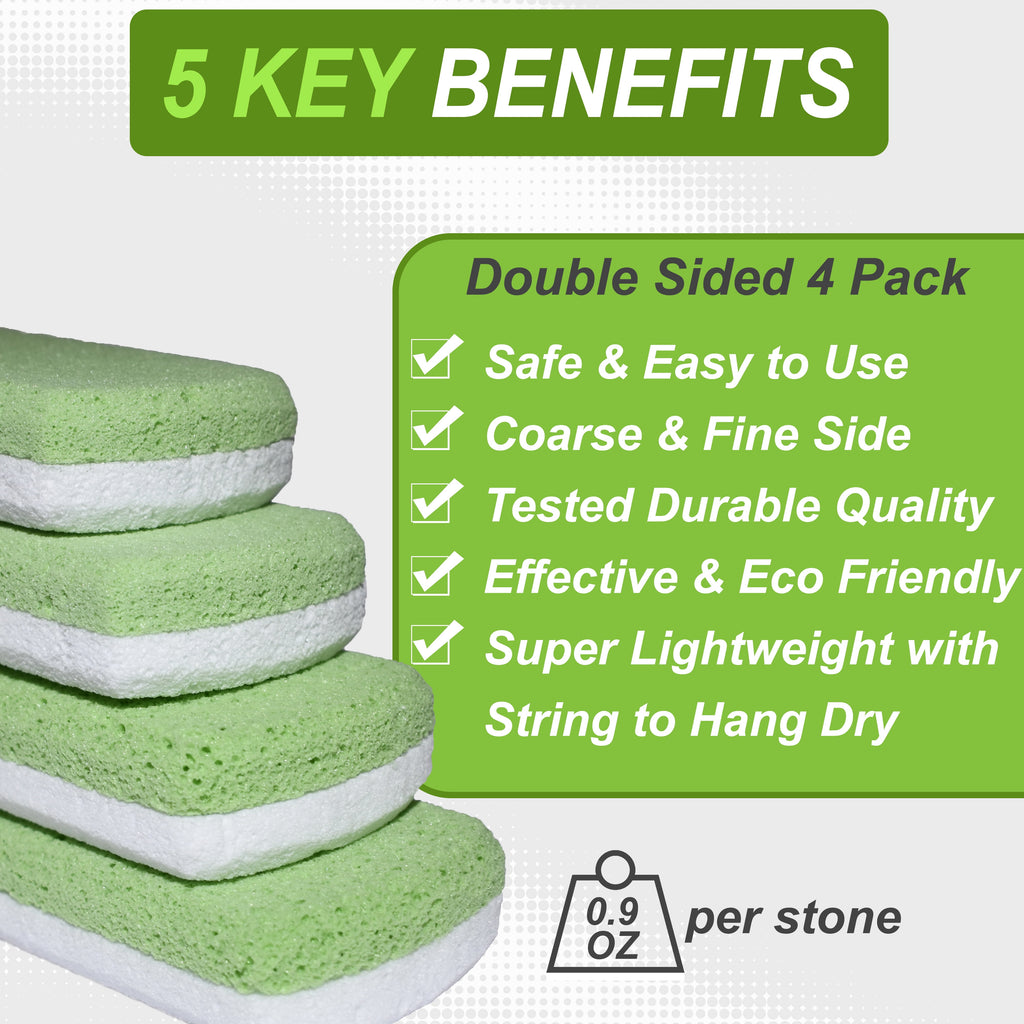 TIFOR Pumice Stone for Feet 4 Pack: Callus Remover, Dead Skin Scraper, Exfoliator for Shower Scrubber Use, Pedicure Tools, Cracked Heels Foot Care TIFOR
