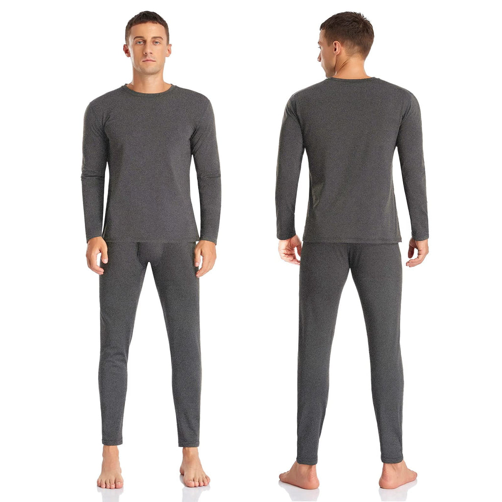 Men's Winter Thermal Top and Bottom with Fleece Lined Base Layer Set Top