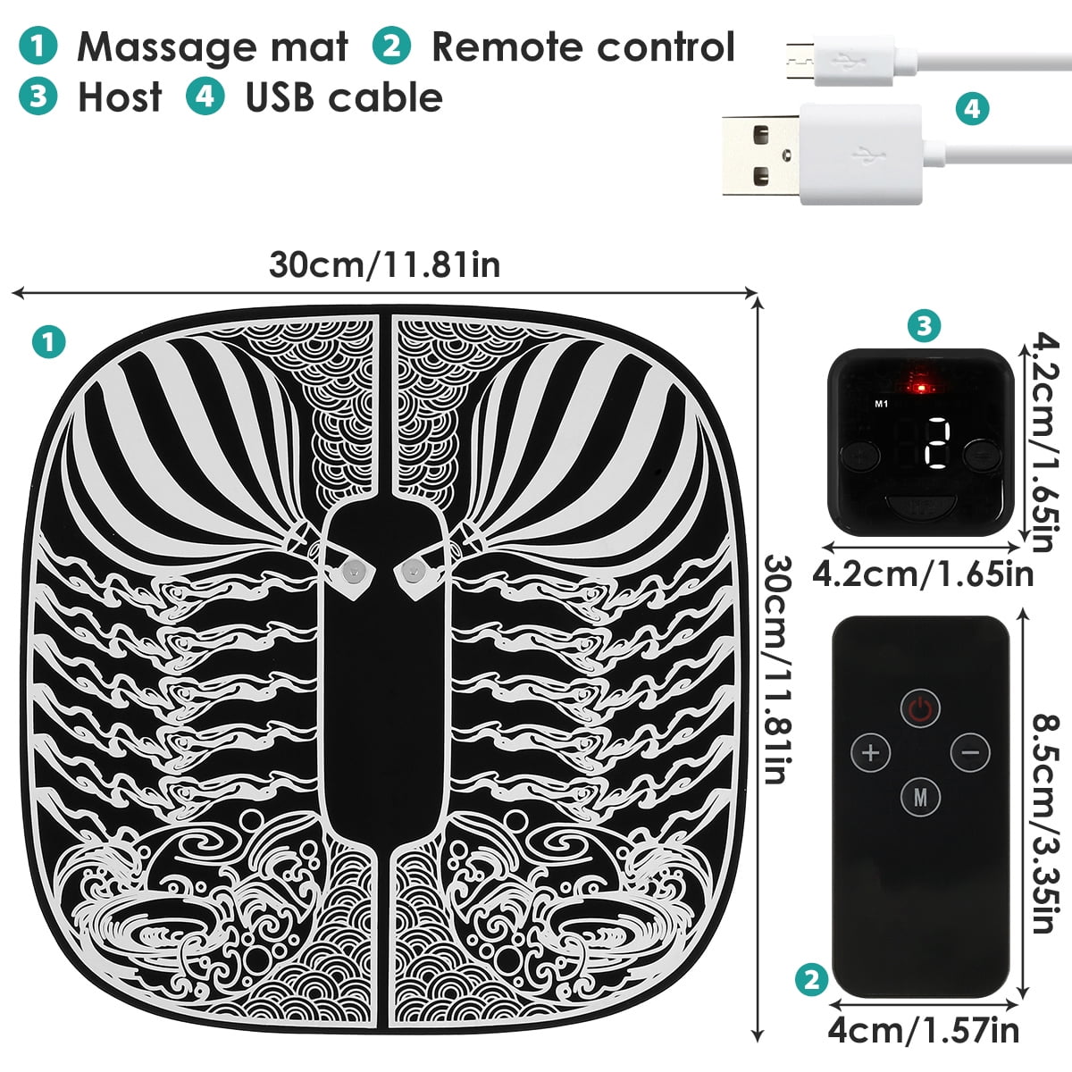 Foot Massager Mat Electric Foot Massager Pad EMS Feet Massager with 6 Massage Modes 19 Intensity Levels