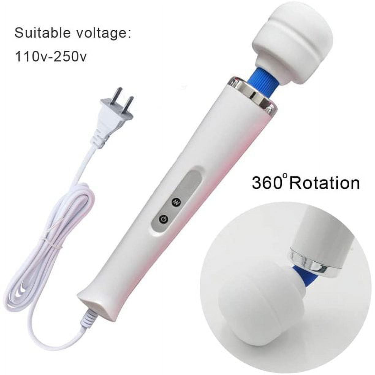 Wired Powerful Handheld Electric Back Massager, Strong Personal Vibrations Massage for Sports Recovery, Muscle Aches, Body Pain, White
