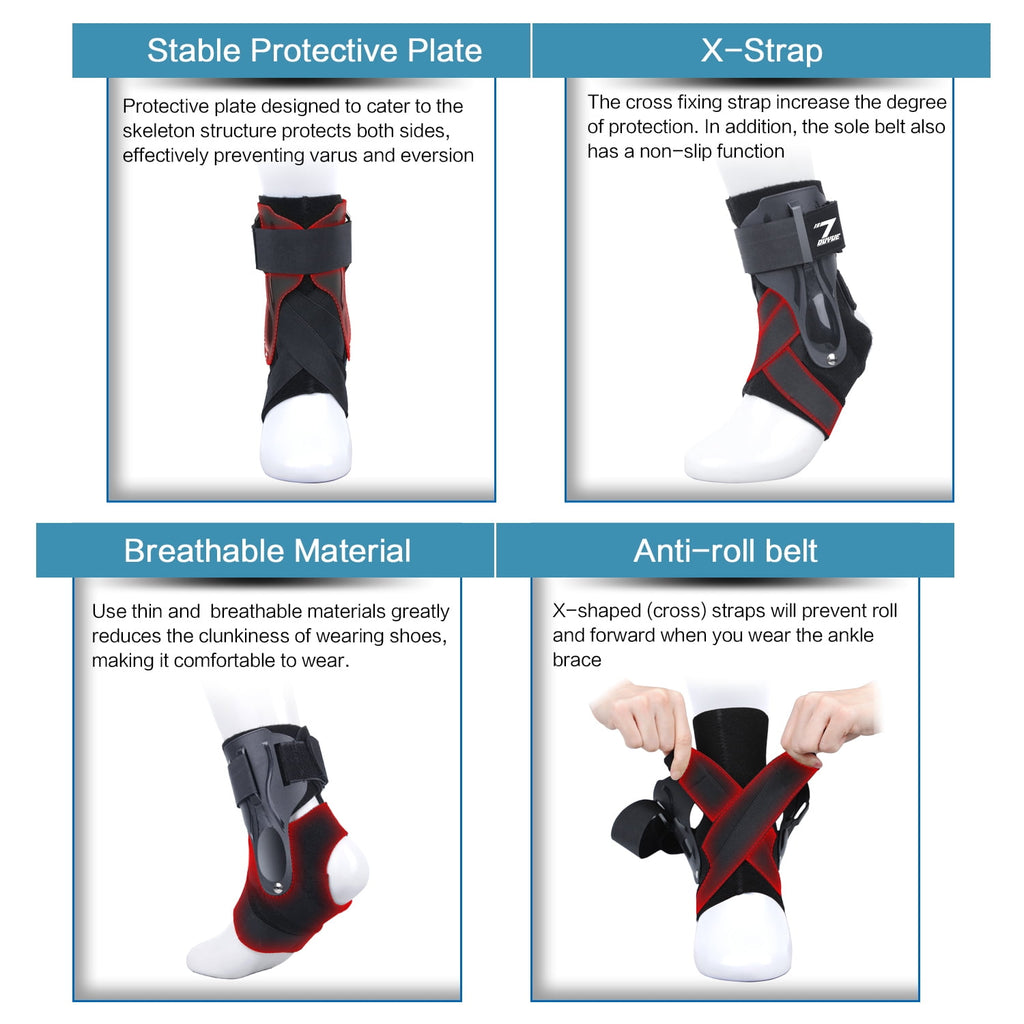 TIFOR Ankle Brace and Support Stabilizer with Stabilizing Stirrup Splint,Black,S (Please Order A Size Up)