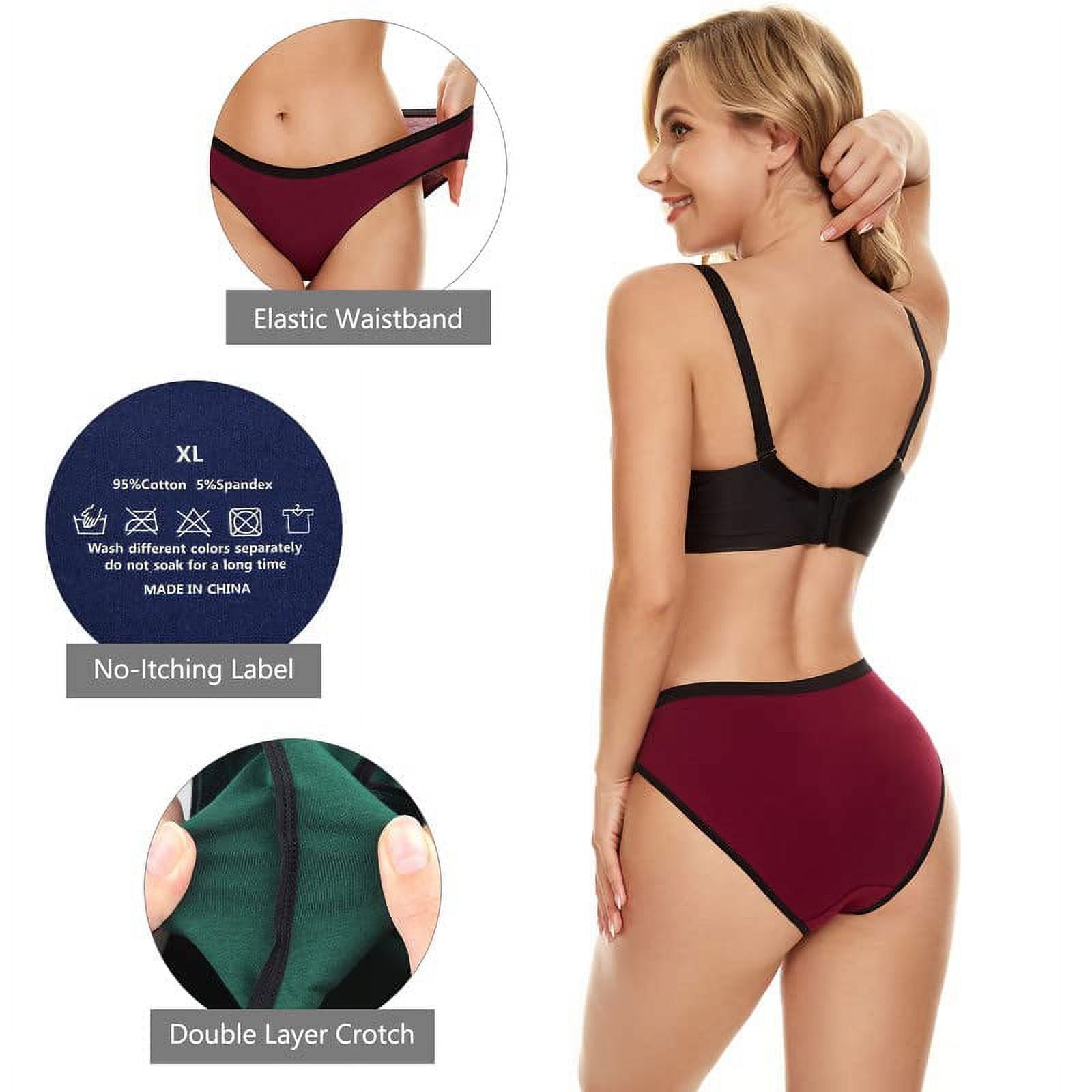 10 Pack Cotton Underwear for Women,Hipster Panties Low Briefs Bikini Underwears,Soft & Comfort Women Underwear