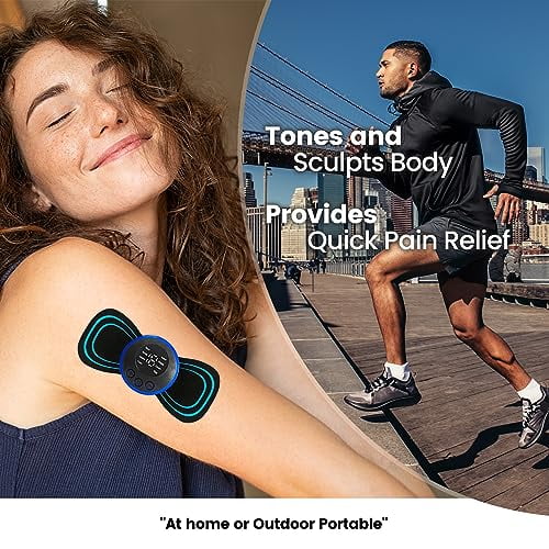 2 Mini Muscle Body Massager Host with 2 Replaceable Pads and 19 Speed 8 Modes for Relief for Full Body and Relaxation of Arm,Leg Shoulder,Waist