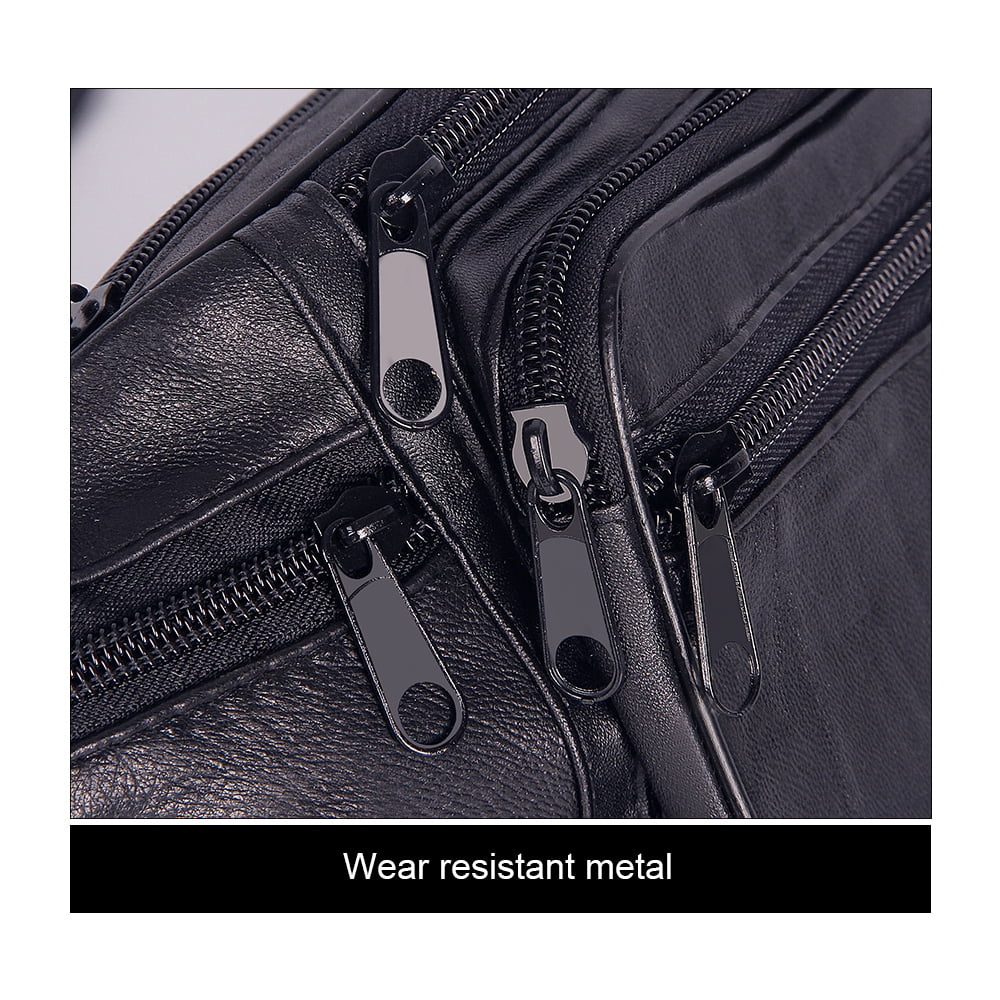DISEN Genuine Leather Waist Fanny Pack Belt Bag Pouch Travel Hip Purse Men Women