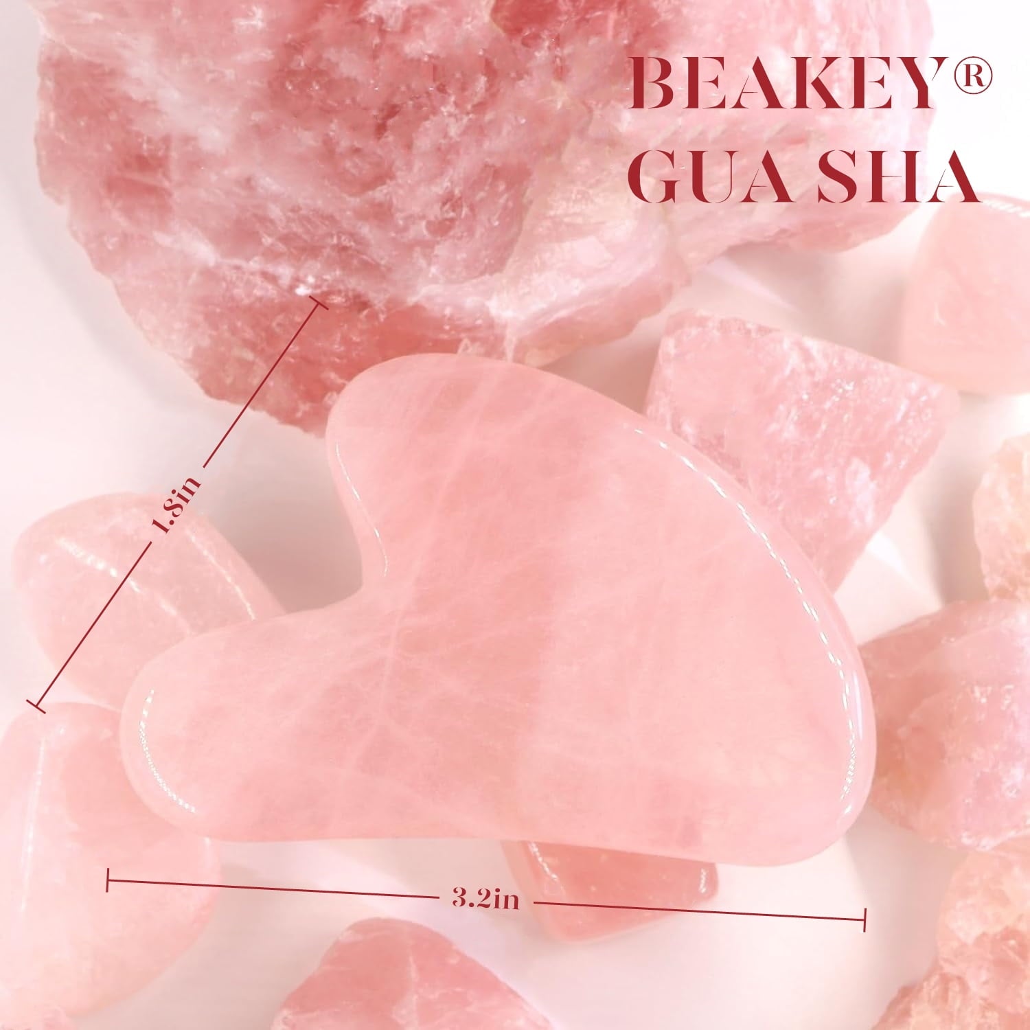 TIFOR Jade Roller & Gua Sha, Natural Jade Face Roller Gua Sha Facial Tools Skin Care Massager, Pink