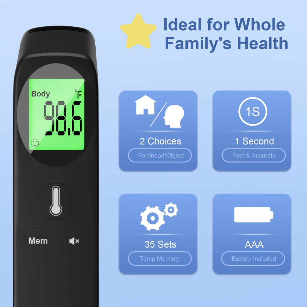 No-Touch Thermometer for Adults and Kids,Digital Baby Thermometer with Fever Alarm, Forehead Thermometer & Digital Infrared Thermometer for Fever 1 Second Result, Accurate & Easy to Use