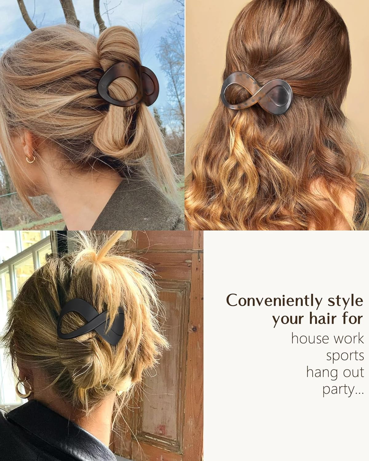 French Concord Hair Clip Flat Hair Clips for Women and Girls - Stylish Hair Clips for Thick Hair Hair Banana Barrettes for Styling Hair Accessories for Women (Pack of 2)