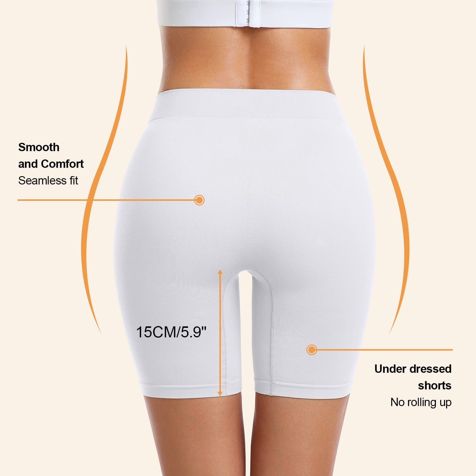 3 Pack Slip Shorts for Women Under Dress Comfortable Smooth Seamless Boyshorts Buttlift Panties Biker Shorts