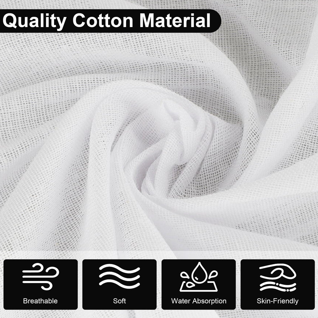 DISEN 13pcs Handkerchiefs for Men, Soft Cotton Hankies, 15''x15'' Classic White Pocket Square