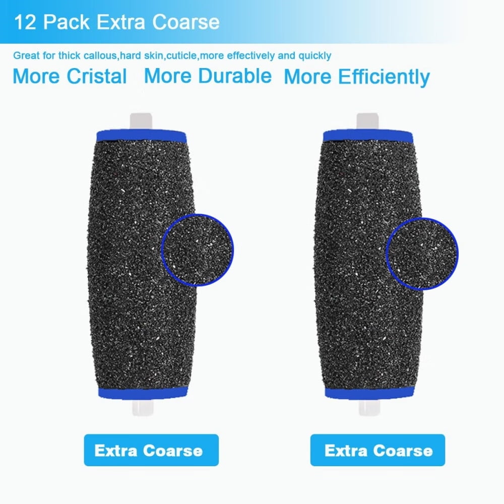 12 Pack Extra Coarse Replacement Roller for Amope Pedi,Replacement Head Refills Compatible with Amope Pedi Refills Electronic Perfect Foot File