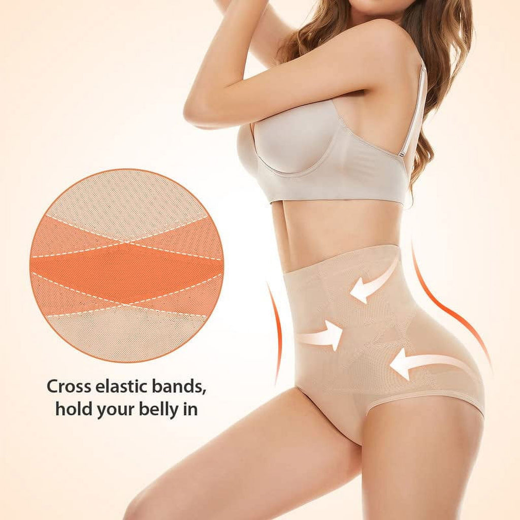 Double Tummy Control Shapewear Panties for Women High Waisted Waist Trainer Body Shaper Slimming Shapewear Underwear Girdle Panty