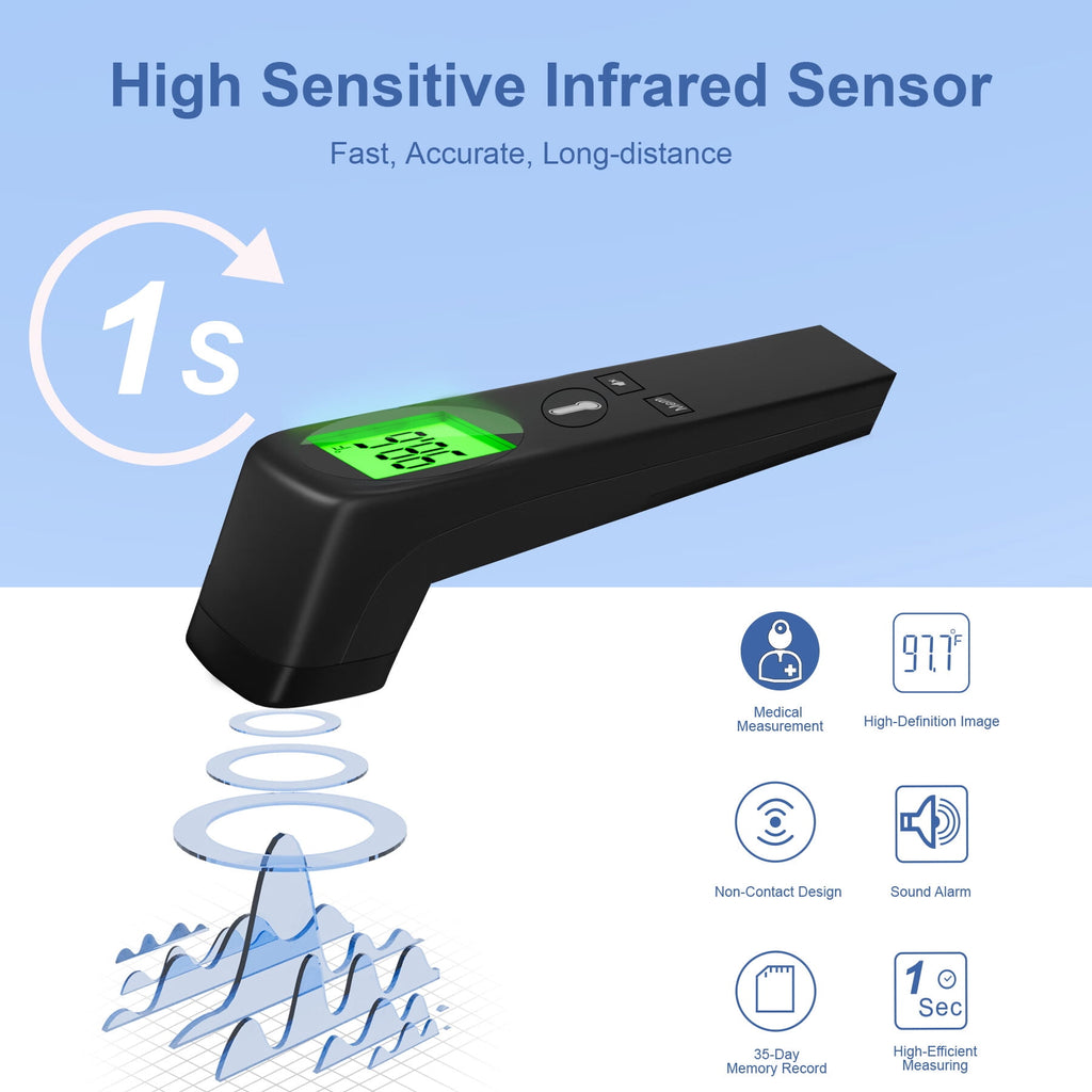 No-Touch Thermometer for Adults and Kids,Digital Baby Thermometer with Fever Alarm, Forehead Thermometer & Digital Infrared Thermometer for Fever 1 Second Result, Accurate & Easy to Use