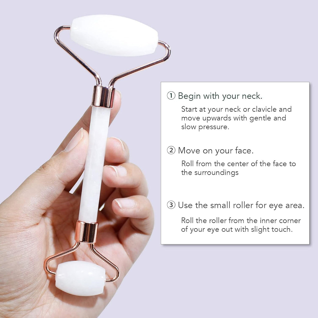 TIFOR Jade Roller & Gua Sha, Face Roller, Facial Beauty Roller Skin Care Tools, Self Care Gift for Men Women, Massager for Face, Eyes, Neck, Relieve Fine Lines and Wrinkles