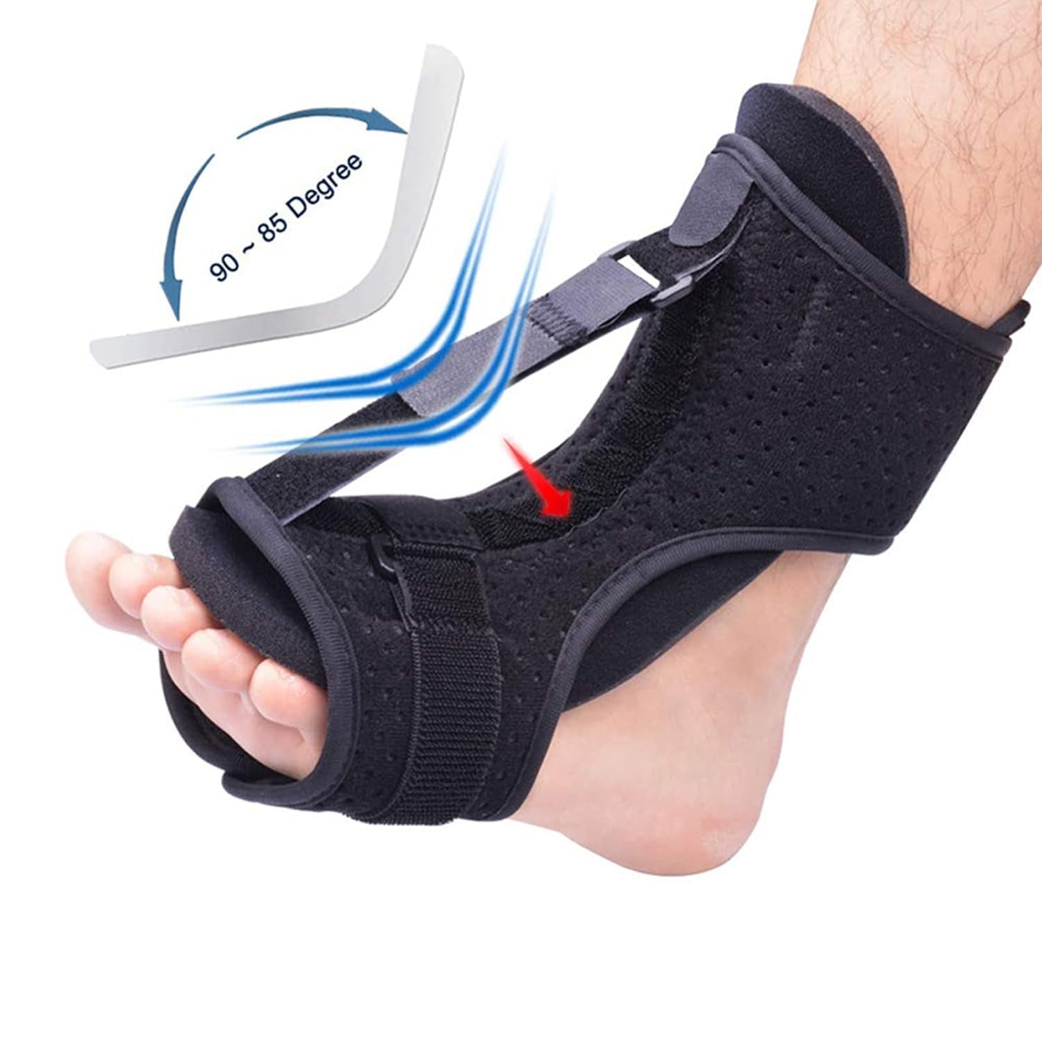TIFOR Plantar Fasciitis Night Splint with Steel Sheet, Adjustable Breathable Brace for Plantar Fasciitis Relief Achilles Tendonitis