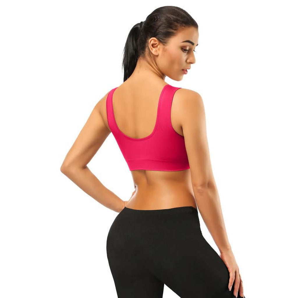 5 Pack Women's Plus Size Sports Bras,Padded Medium Support Comfortable Bra,Yoga Sleep Sports Bras for Workout Fitness