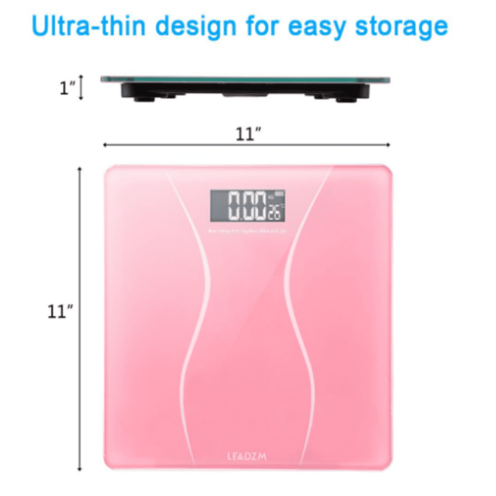 ZOUYUE Digital Bathroom Scale - Toughened Glass Electronic Weight Scale 396lb/180kg
