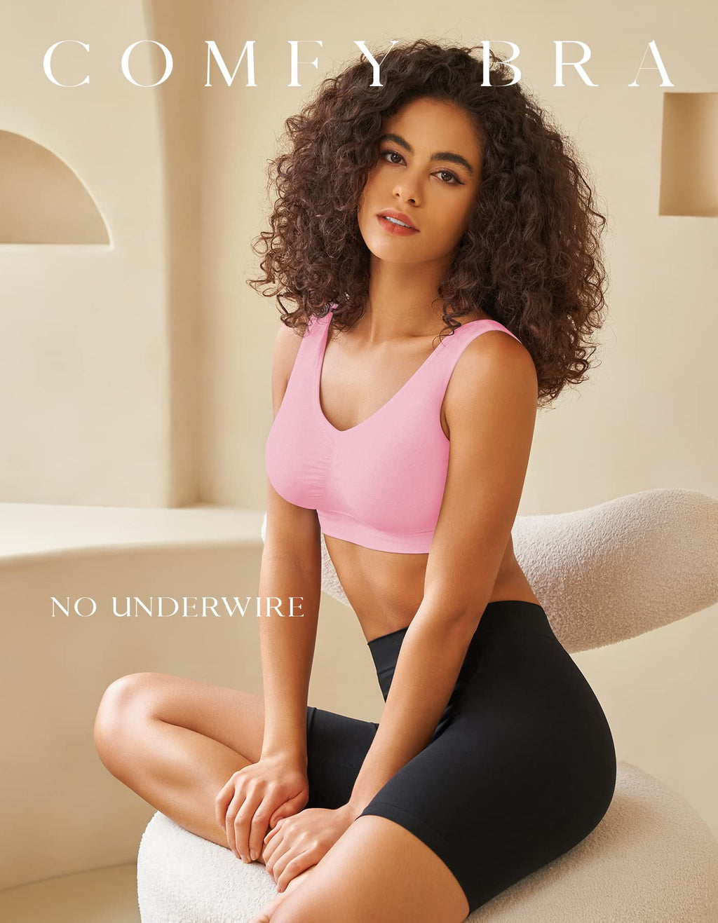 Comfortable Bra,3 Pack Seamless Removable Pads Sleep Bras,Yoga Bra,Sports Bras for Women