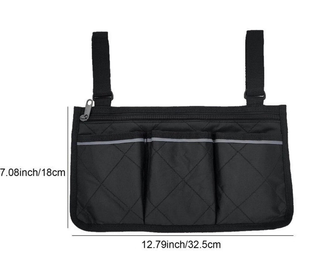 Wheelchair Side Bag with Cup Holder,Wheelchair Armrest Pouch Accessories,Mobility Scooter Power Wheelchair Armrest Tote Storage Bag