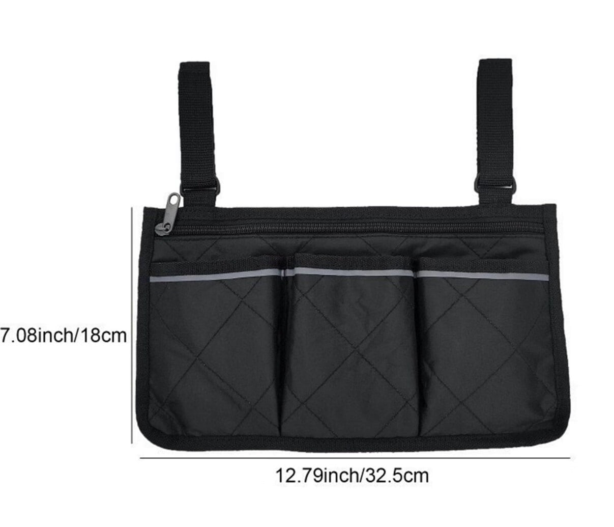 Wheelchair Side Bag with Cup Holder,Wheelchair Armrest Pouch Accessories,Mobility Scooter Power Wheelchair Armrest Tote Storage Bag