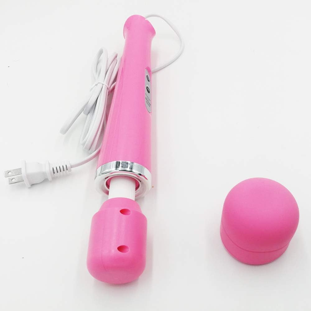 Wired Powerful Handheld Electric Back Massager, Strong Personal Vibrating Massage for Sports Recovery, Muscle Aches, Body Pain (Pink-US)