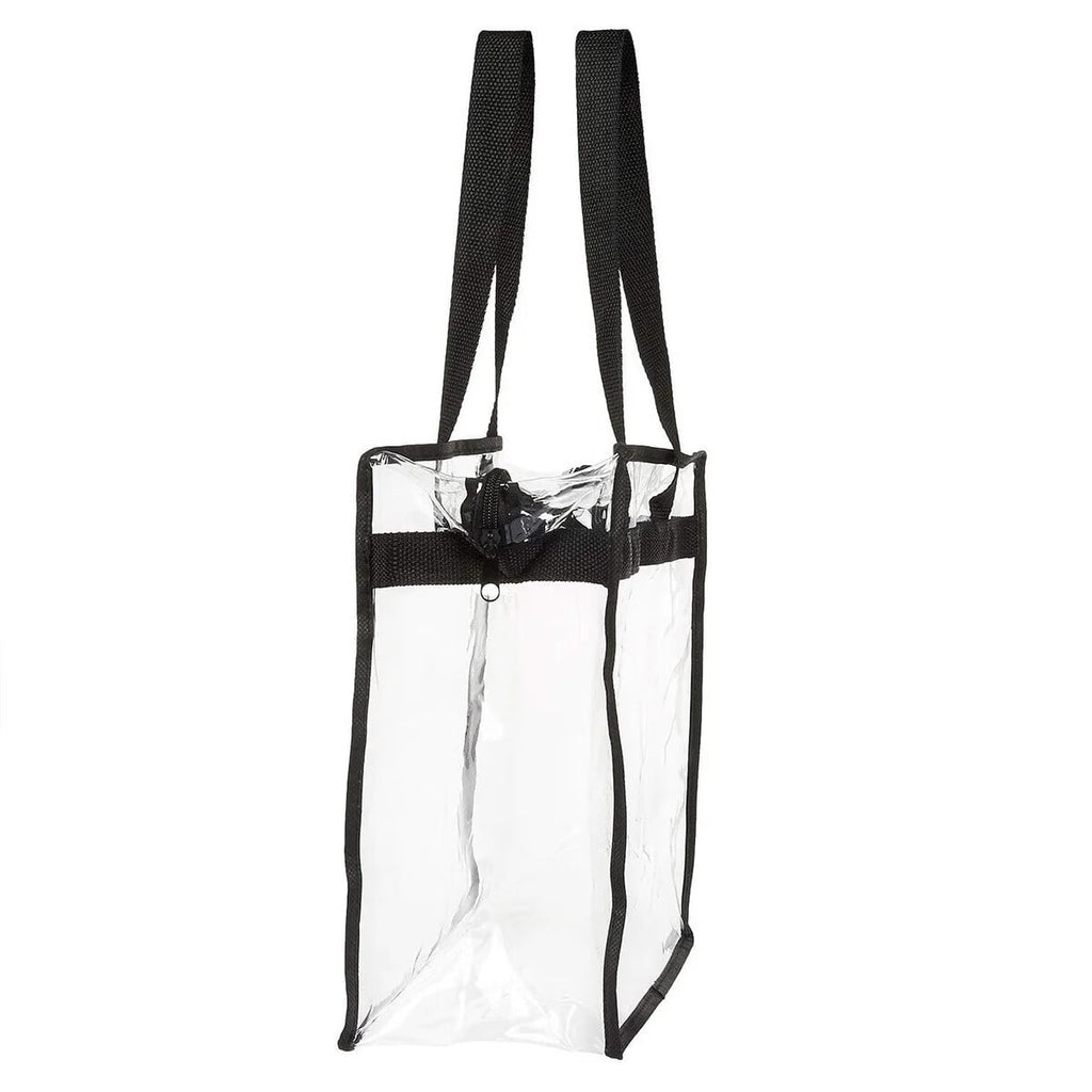 2 Large Capacity Clear Tote Bags with Zipper,Flexible Transparent Lunch Bag,Multipurpose Clear Bags for Concerts,Sporting Events,Music Festivals,Work,School,Gym