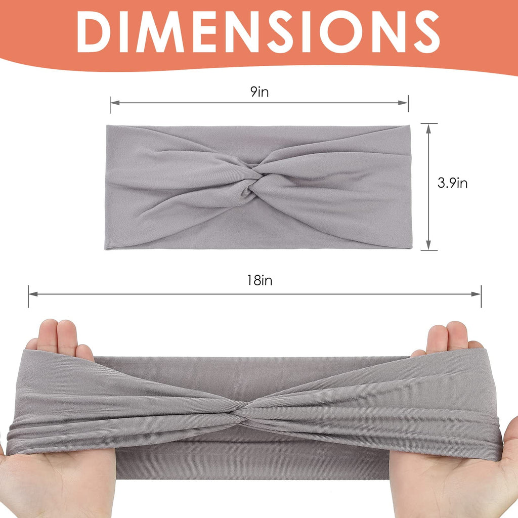 12 Pcs Stretchy Headbands for Women, Absorbed Sport Headband Soft Twist Knotted Headbands for Daily Life Yoga Workout