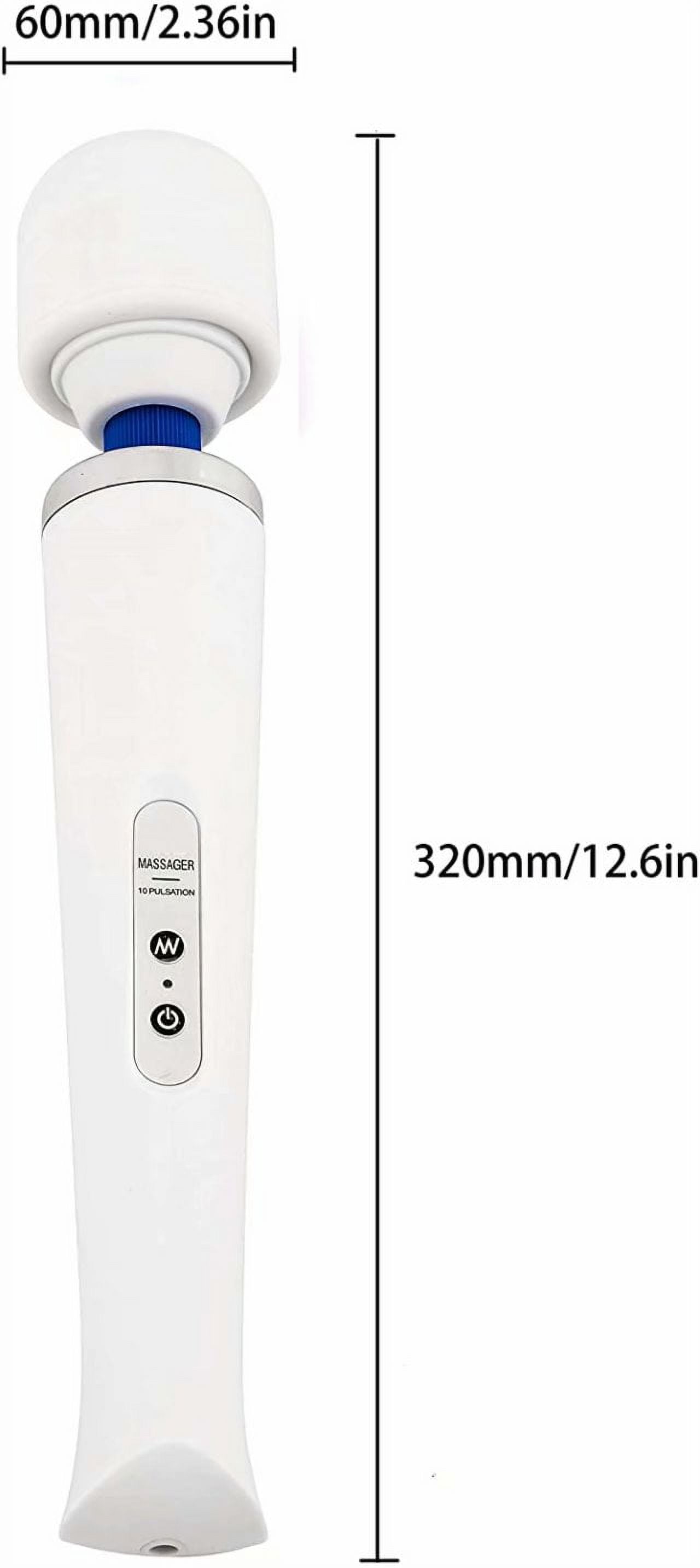 DISEN 10 Speeds USB Wired Powerful Handheld Wand Massager with Strong Vibration, Personal Therapy Massager White