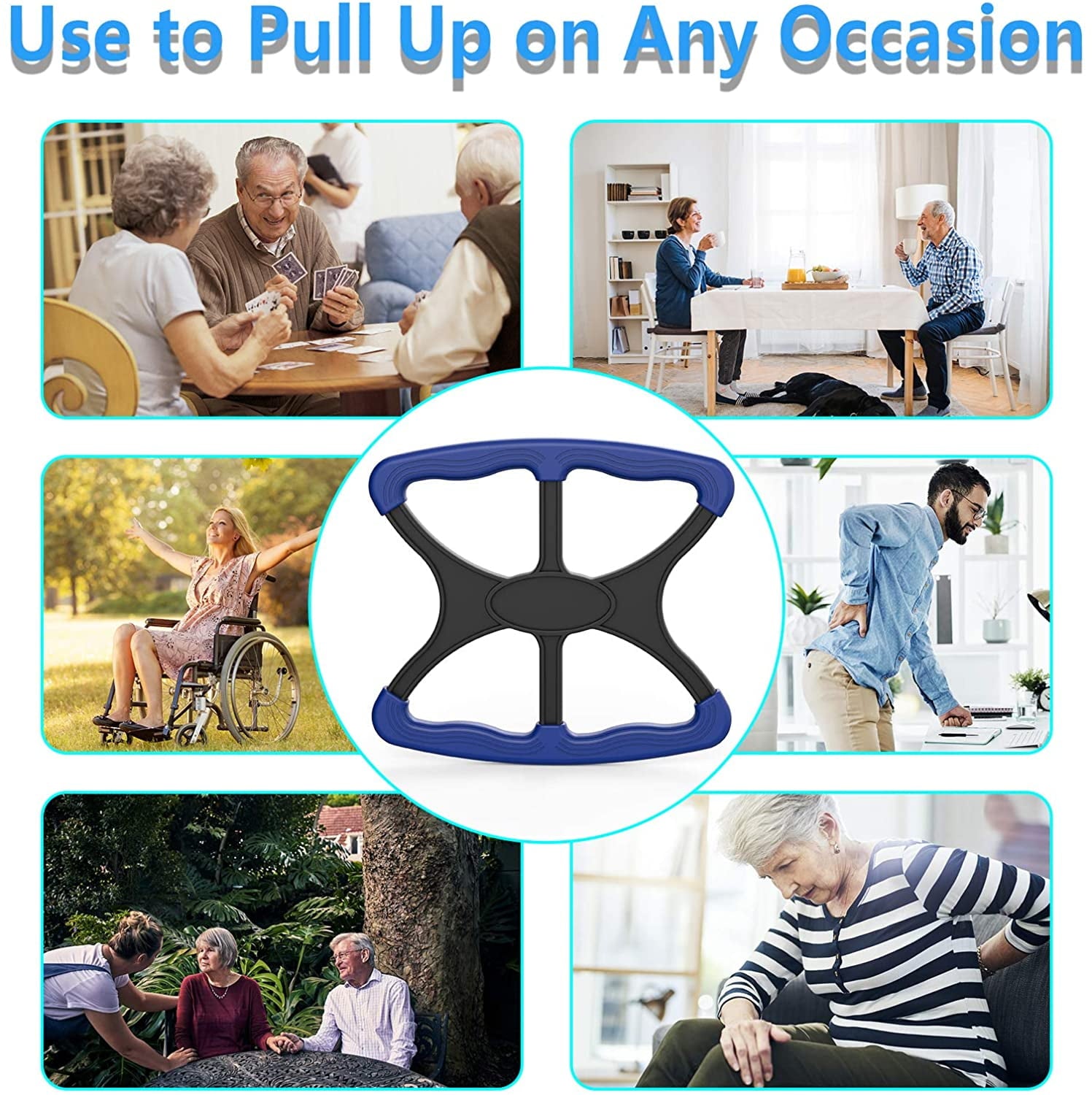 Lift Assists Standing Aid-Handicap Bar with No-Slip Grip Handles,Portable Lift Aid to Transfer Elderly,Senior,Bariatric,Patient or Disabled Assists Caregiver or Nurse