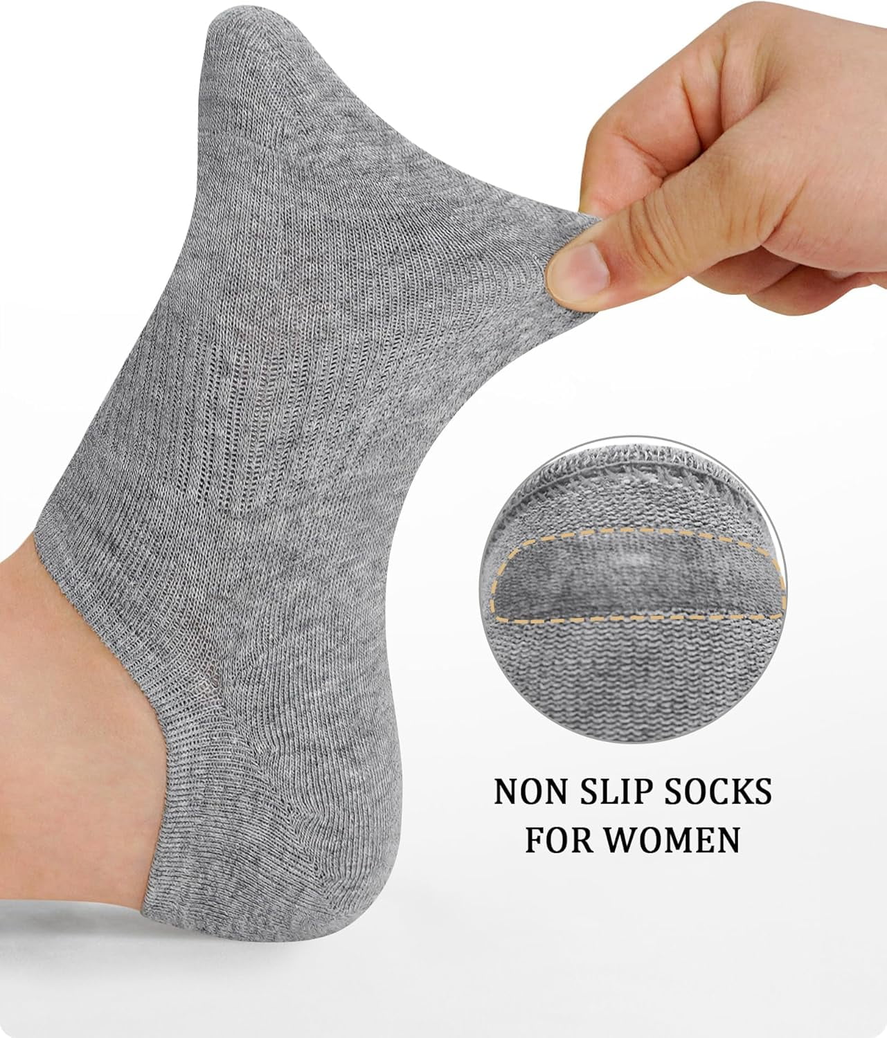 12 pairs of women's invisible socks, women's low-top socks with non-slip cotton lining socks (5-8)