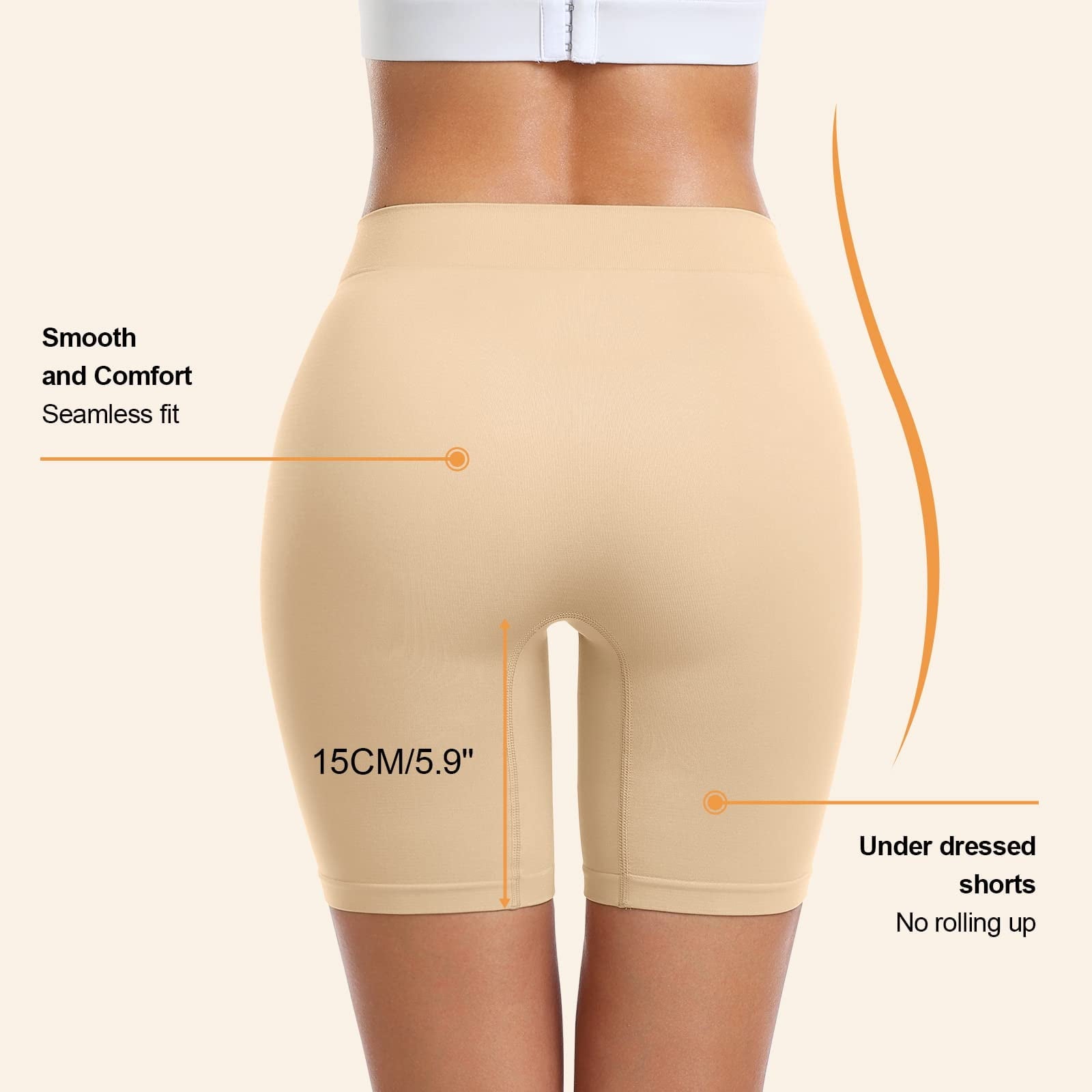 3 Pack Slip Shorts for Women Under Dress Comfortable Smooth Seamless Boyshorts Buttlift Panties Biker Shorts