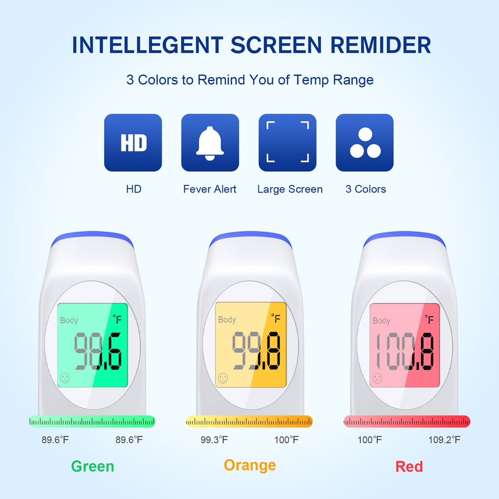 DISEN Forehead Thermometer for Adults and Kids,Baby Thermometer with 35 Memory & Mute Function,No-Touch Infrared Thermometer with LED Display, Ideal for the Whole Family