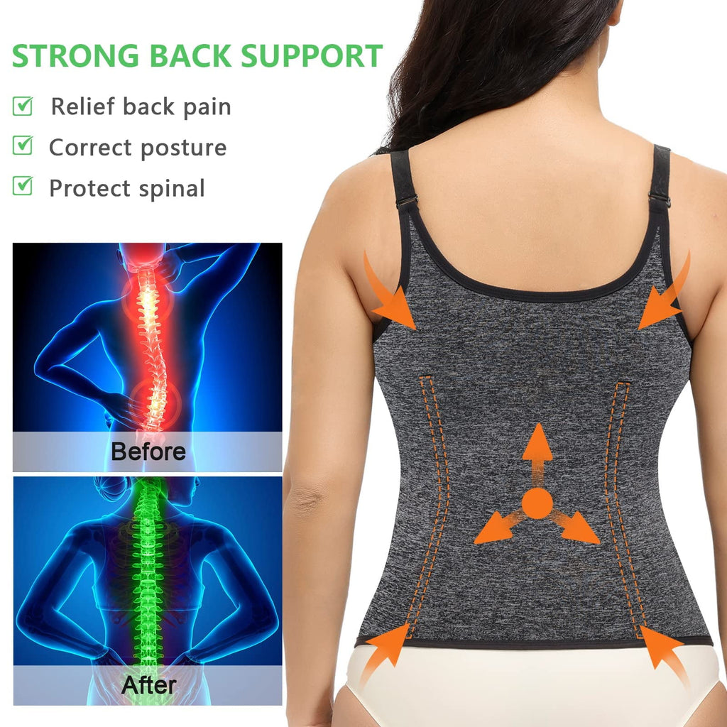 Women's Waist Training Vest,Waist Cinch Corset,Fajas Clip On Zipper Tummy Control Shapewear