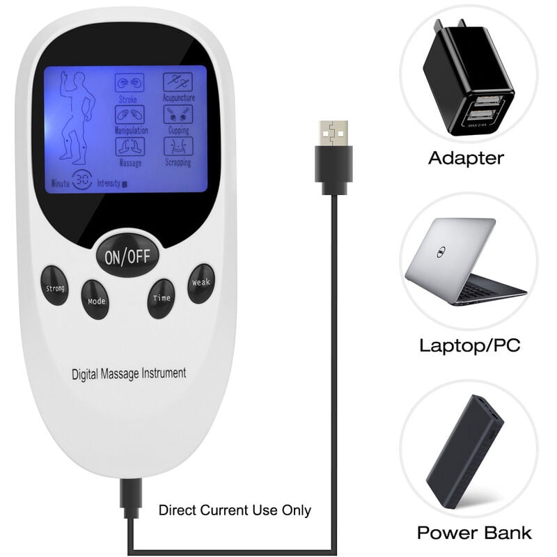 Electric Massager, Dual Channel Electronic Pulse 1 Drag 4 Massager, Portable Home for Neck and Waist