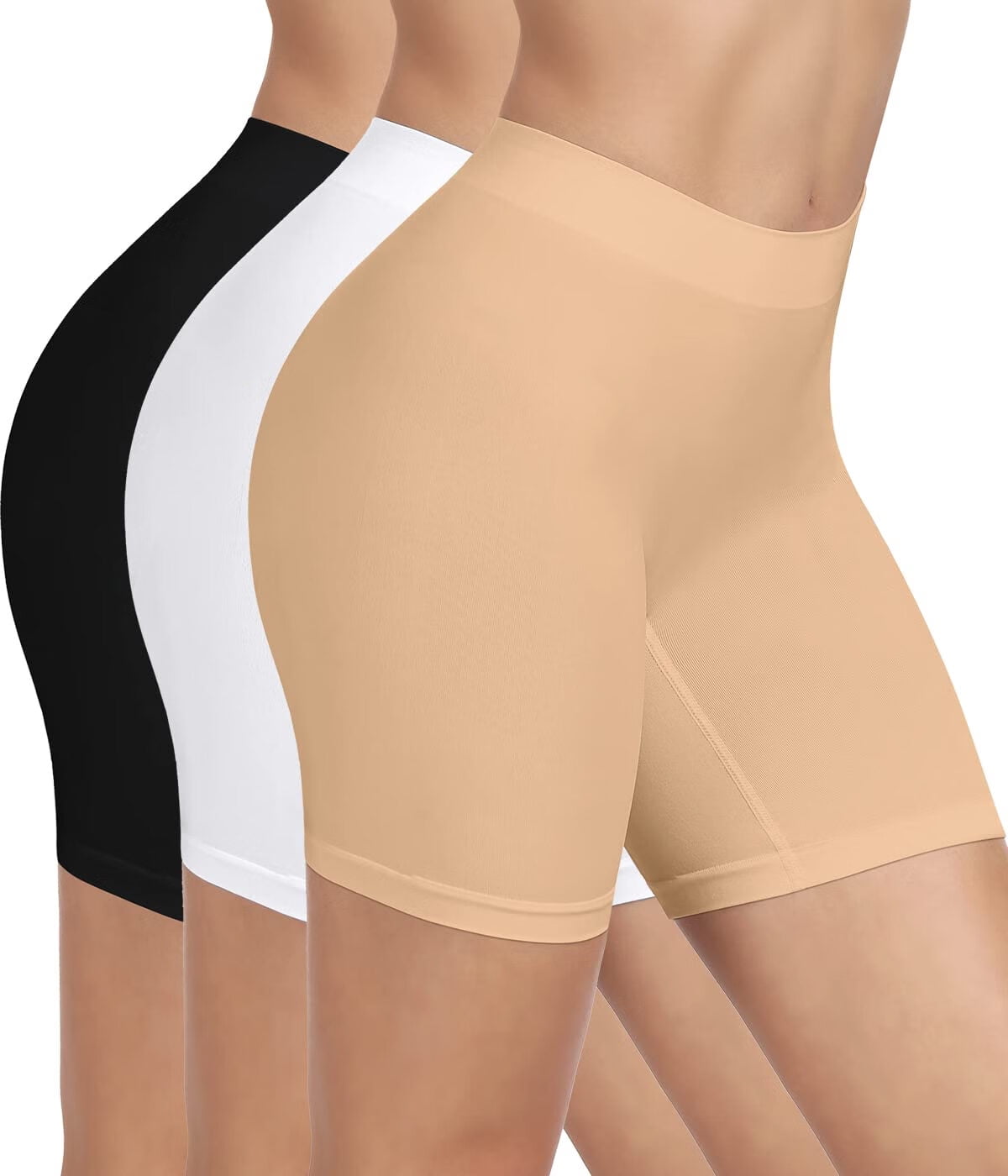 3 Pack Slip Shorts for Women Under Dress,Comfortable Seamless Smooth Yoga Shorts,Workout Biker Shorts