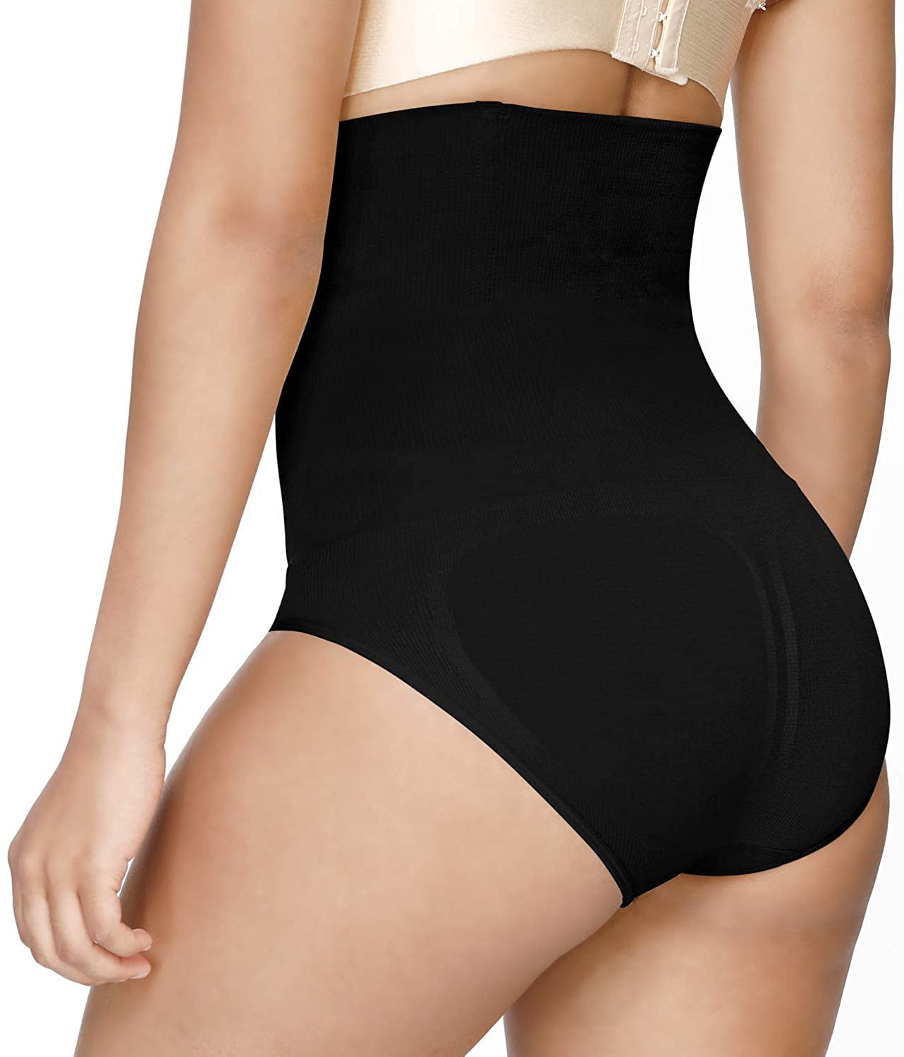 Tummy Control Shapewear Underwear for Women High Waisteded Body Shaper Panties Butt Lifter Slimming Briefs,Black,M/L