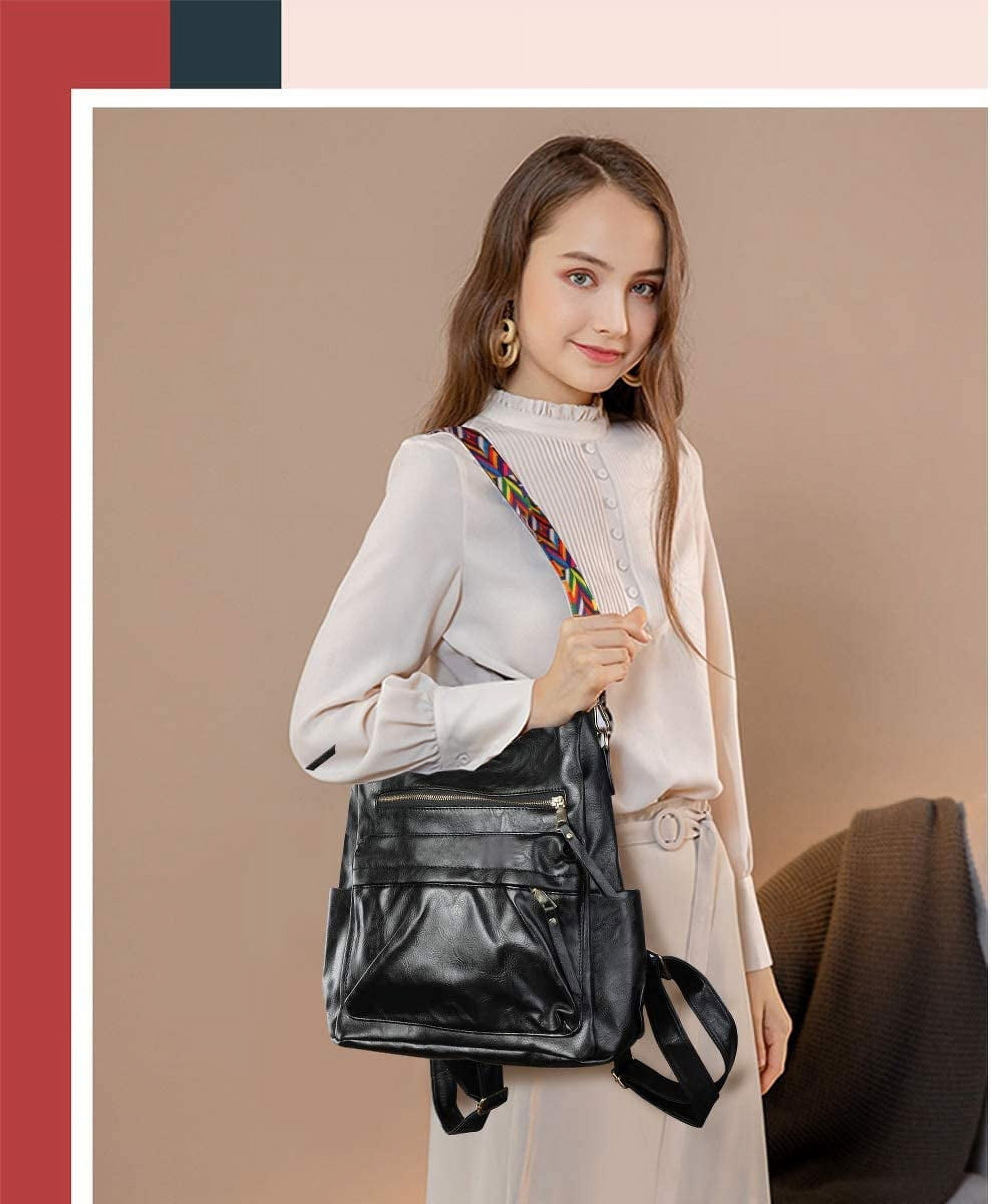 Women PU Leather Backpack Purse Convertible Ladies Fashion Casual Travel Large School Shoulder Bags