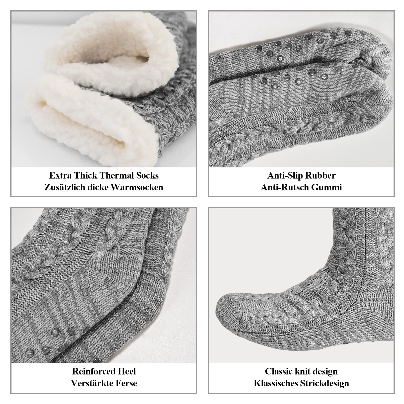 Men Slipper Fuzzy Grip Socks Fluffy Cozy Cabin Warm Winter Soft Thick Comfy Fleece Non Slip Home Socks