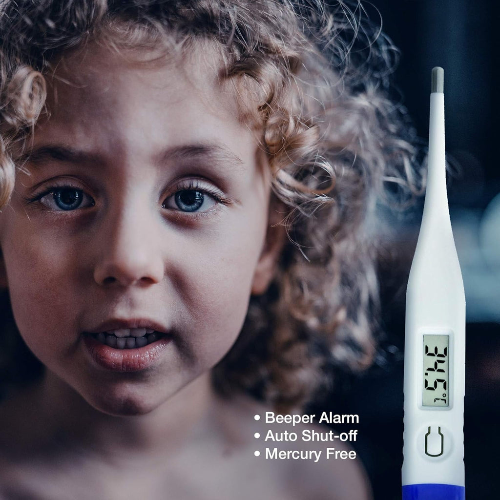 Digital Thermometer for Fever,Oral Thermometer for Baby,Rectal and Underarm Thermometer with an AG3 button battery,Basal Thermometer with Accurate & Easy to use for Adults and Kids