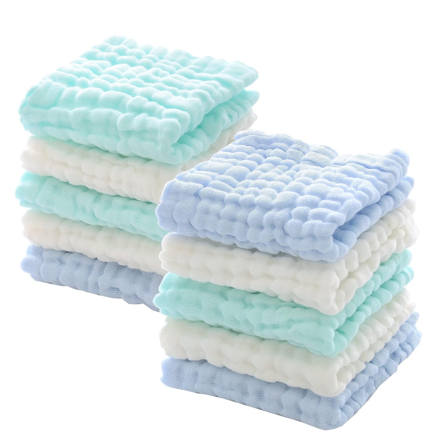 10 PCS Muslin Burp Cloths for Baby,Absorbent Cotton Muslin Baby Towels,Soft Breathable Newborn Essentials for Boys and Girls,Newborn Essentials,12\