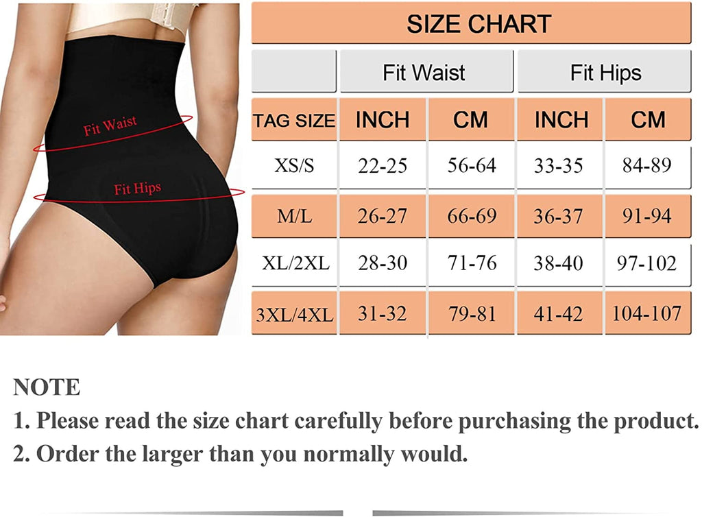 Tummy Control Shapewear Underwear for Women High Waisteded Body Shaper Panties Butt Lifter Slimming Briefs,Black,M/L
