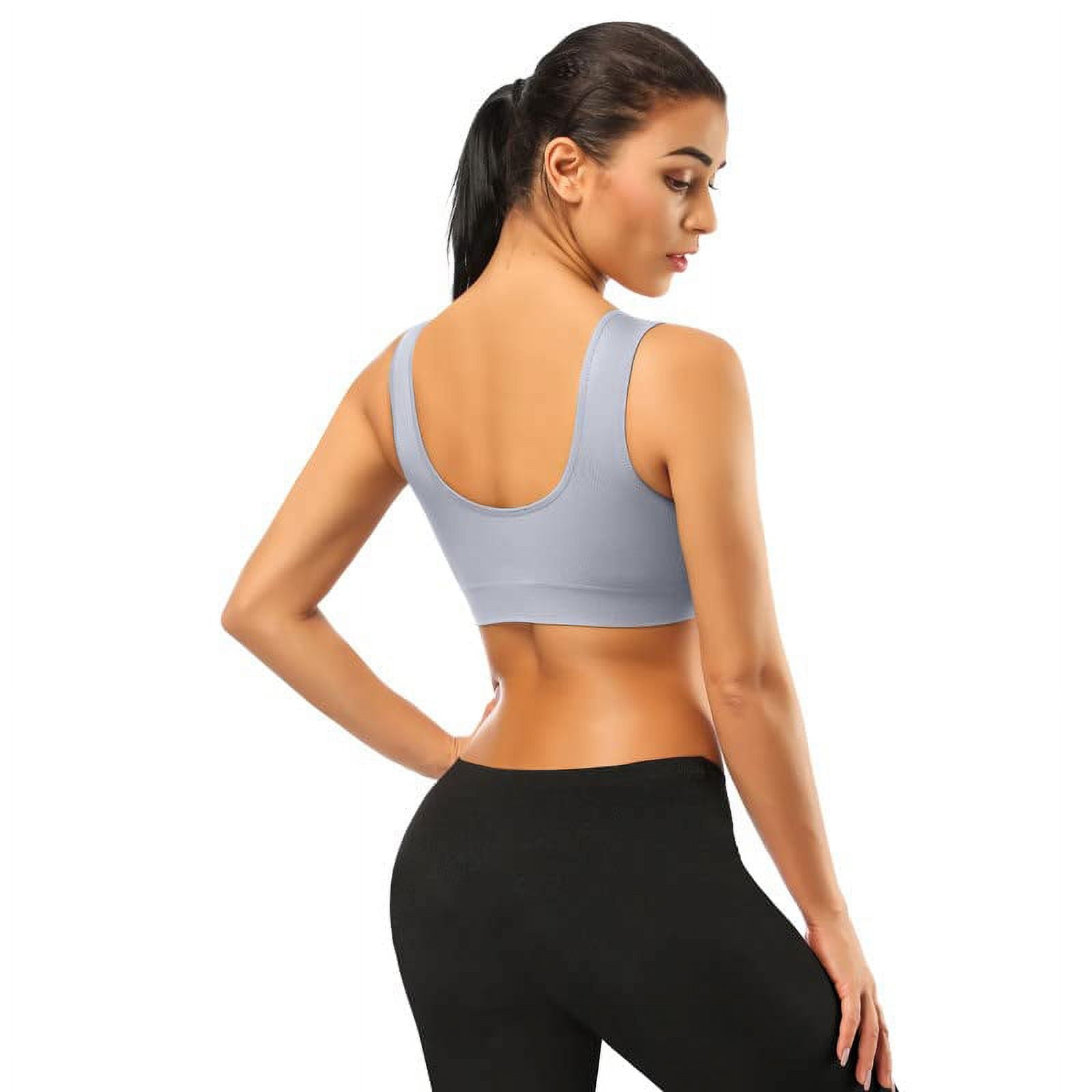 Women's 3 Pack Seamless Comfortable Sports Bra with Removable Pads,Full-Coverage Pullover Stretchy Sports Bras