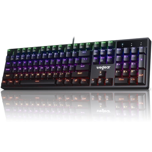 wegear Portable Mechanical Gaming Keyboard RGB Backlit wired Keyboard for Windows Laptop PC